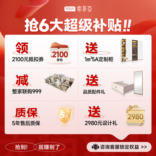 Sofia's whole house customized wardrobe Home design appointment service gift package Free design and measurement Contact customer service for details