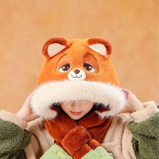 Zootopia Fox Nick Scarf Hat Gloves Three-in-One Winter Scarf Women's Valentine's Day Birthday Gift Nick Fox Scarf Hat Gloves Three-in-One Genuinely Authorized 10-12 Years Old Girls Children New Year's Birthday Valentine's Day Gifts for Girlfriends and Wife