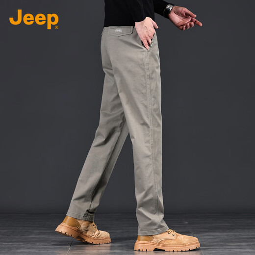Jeep (JEEP) high-end men's casual pants men's 2025 autumn and winter new loose straight business commuting pure cotton trendy brand long pants men