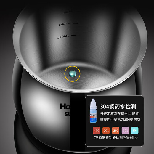 Heqing 304 stainless steel garlic pounder, household pounding jar, manual garlic grinder, garlic mortar, medicine grinder, mortar and bowl, solid one-piece garlic pounding cup