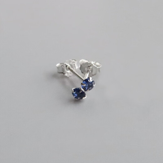 Xidian natural tanzanite 3mm sapphire earrings London blue topaz mini sterling silver ears for women Tanzanite blue 3mm | silver pair