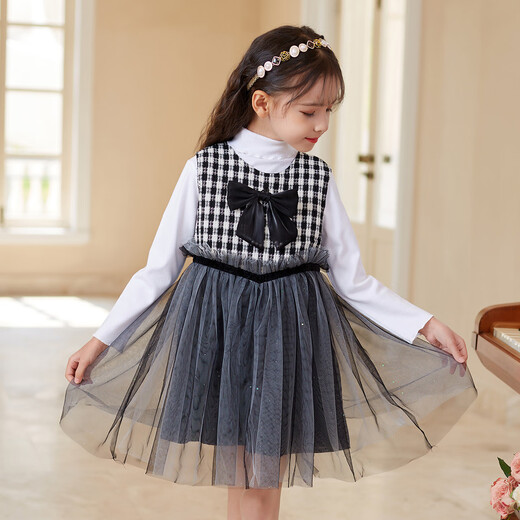 Montagut children's clothing girls design bow sleeveless splicing tutu skirt princess dress trendy dress for older children