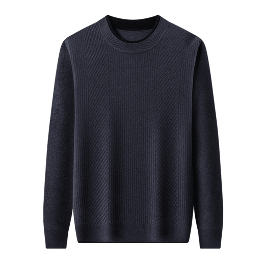 Hengyuanxiang 100% pure wool sweater men's knitted sweater 2025 winter new wool casual versatile knitted sweater for men 101563 handrest blue gray S 165