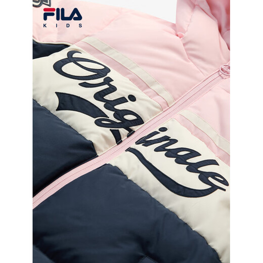 FILA Feila Down Jacket Winter New Style Girls' Warm Jacket for Middle and Large Children Official Flag Authentic Night Machine Blue-FNV 140 cm