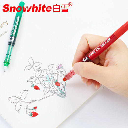 snowhite PVN-159 straight liquid roller ball pen quick-drying color gel pen signature pen water pen handbook multi-color pen purple 0.38mm 12 pieces/box