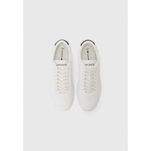 Crocodile (LACOSTE) men's sports sneakers, breathable shoes, light and comfortable for daily wear, easy to clean leather upper white/black 40.5