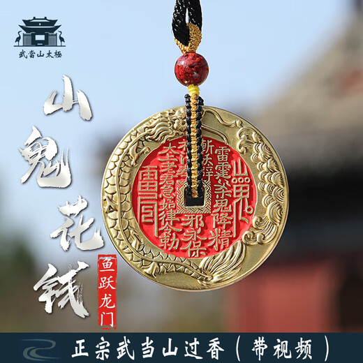 Wudang Mountain Tai Chi Wudang Mountain Delivery Mountain Ghost Money Pendant Taoist Fish Leaping Dragon Gate Coin Necklace Bagua Copper Coin Ornaments Mountain Ghost Fish Leaping Dragon Gate The process has been completed