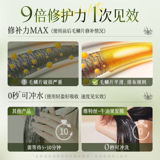 维特丝护发发膜修复干枯改善毛躁柔顺光泽蛋白矫正头发精油护发素女500g