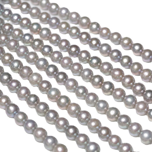 811mm Natural Freshwater Edison Pearl Aurora Semi-finished Chain Zhenduo Hemp Gray Customizable SCT About 9mm Round Bar 5A-SCT2 About 40cm 9-10mm