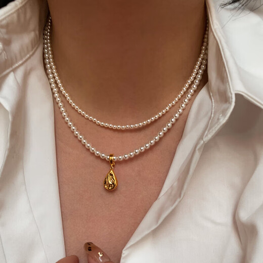 Shixi Old Phoenix INS wind natural mother-of-pearl turquoise freshwater pearl necklace moon buckle pendant single pendant exquisite fashion C eight-pointed star