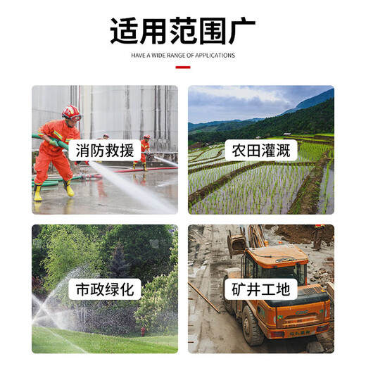 Jingxi Selection 65 type 2.5-inch national standard fire hose double-layer thickened polyester filament hose medium and high pressure fire certified fire hose plus inner buckle interface plus DC water gun 16-65-25 meters (water hose + inner buckle + DC water gun)