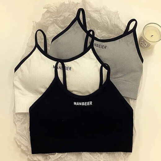 Clolv kissCK pure lust girl tube top no steel ring underwear push-up student high school student development period camisole female chest wrap 3 pieces white + black + gray S 60-80Jin Jin is equal to 0.5 kg