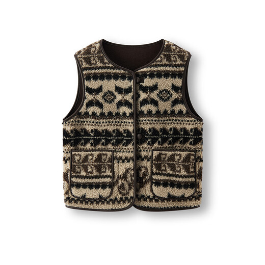 Semir vest for women winter imitation lamb wool double-sided round neck inner wear 2025 lazy retro top 109725103003