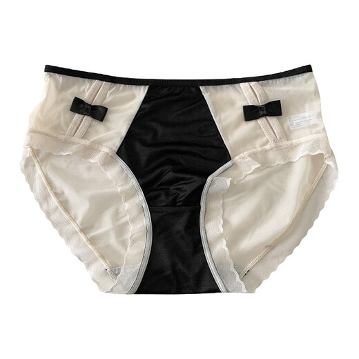 Universal French embellishment, pure sexy girl underwear, bow ice silk breathable low-waist briefs, coffee brown, 12% off for 5 pieces, one size fits all
