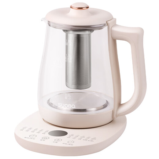 SUOBQ genuine health kettle, fully automatic large-diameter tea kettle, 1.8L, large capacity, multi-functional 316 stainless steel thermal insulation tea kettle, constant temperature kettle, electric kettle, 304 food grade, thickened high borosilicate glass, with filter 1.8L