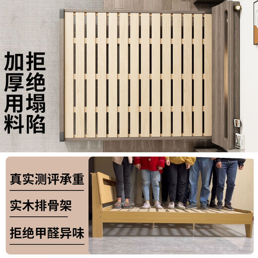 Yusenyi bed 1.8 meters double bed 15 single bed room household economical 12 storage bed frame gray single bed delivered to home 12002000