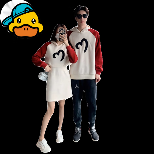 G.duck Internet celebrity parent-child clothing autumn sweatshirt hooded new family of three family clothing baby romper mother and daughter dress picture color 90 romper (comes with hat)