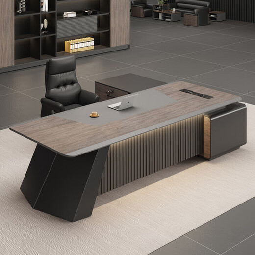 Painted boss desk desk simple modern manager office supervisor president executive desk desk and chair combination ordinary 1.8 meter boss desk (including light strip)