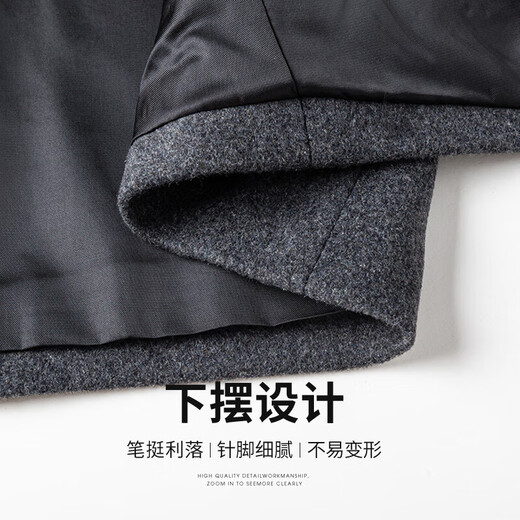 SHANSHAN杉杉羊毛西服外套男秋冬新款保暖易打理外套商务通勤职场上衣男 灰色 L /175（建议115-135斤）