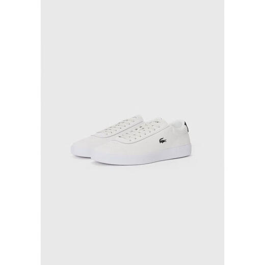 Crocodile (LACOSTE) men's sports sneakers, breathable shoes, light and comfortable for daily wear, easy to clean leather upper white/black 40.5