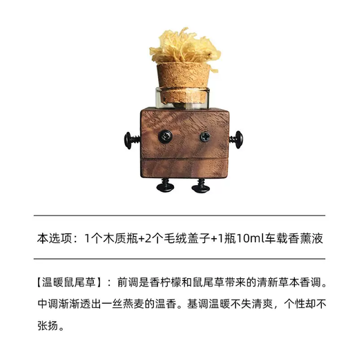 Yusenyi Recyclable Log Car Perfume Bottle Creative Air Outlet Perfume Wooden Car Decorative Aromatherapy Empty Bottle Fragrance Single Empty Bottle-Warm Sage