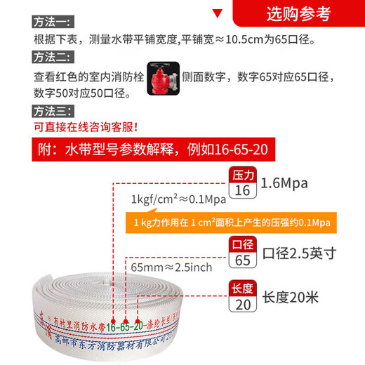 Jingxi Selection 65 type 2.5-inch national standard fire hose double-layer thickened polyester filament hose medium and high pressure fire certified fire hose plus inner buckle interface plus DC water gun 16-65-25 meters (water hose + inner buckle + DC water gun)