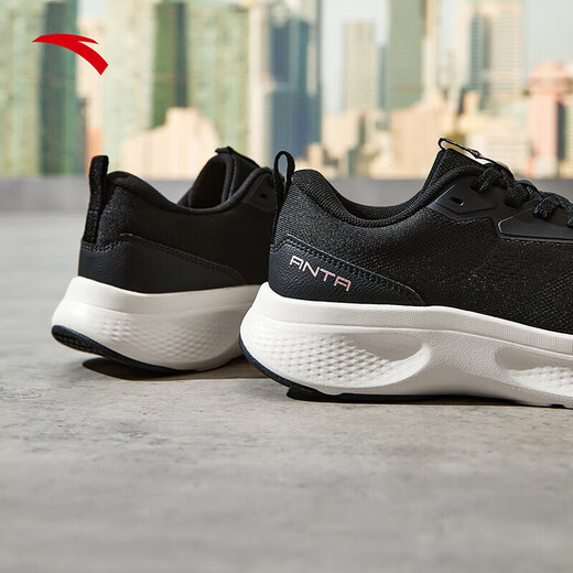 ANTA Shenxing lite丨Sneakers Women's Commuting Spring Wear-Resistant Jogging Shoes Comprehensive Training Shoes 122547713 Basic Black-1 36.5 (Female 6)