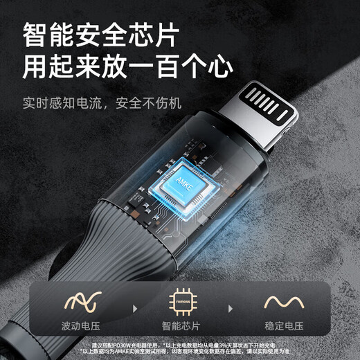 AMKE adapts to Apple charging cable original fast charging iphone mobile phone data cable lightning11/12/13/14promax braided cable