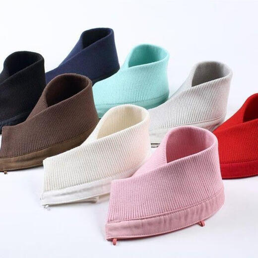 Geyale Down Jacket Anti-fouling Fake Collar Artifact Removable Women's Versatile Universal Knitted Threaded Winter Anti-fouling Protective Cover Gray