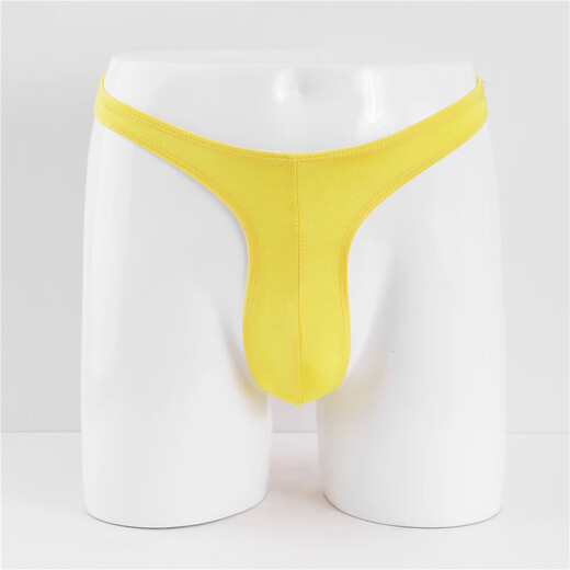 European and American men's sexy thong seamless low-waisted sexy adult youth gay hip-exposing narrow-edge T-pants for men dark apricot color one size