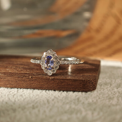 Natural tanzanite ring, crystal clear and sparkling s925 silver ring for your girlfriend, natural tanzanite, adjustable opening