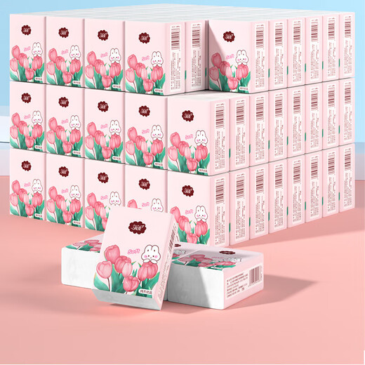 Travel Essentials Tulip Handkerchief Paper Unscented Flexible 6-Piece Tissue Small Packet Portable National Day Travel Essentials 3 Layers 6 Pcs*20 Pack Essential for Travel