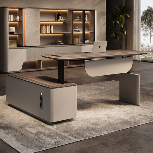 Electric lifting boss desk desk president desk Italian style leadership manager supervisor office desk and chair combination executive desk E0 environmentally friendly silent dual motor 1.8 meters