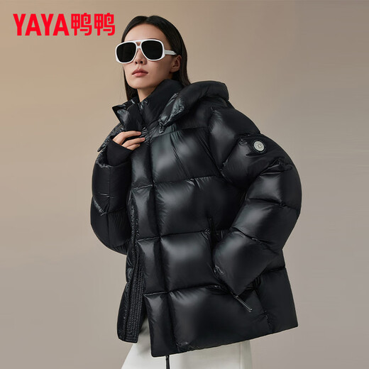 Duck Duck Black Label Goose Down Series Goose Down Down Jacket Couple Short Style 2025 Winter New Thickened Coldproof Jacket HY Black M (170) 222g Down Filled