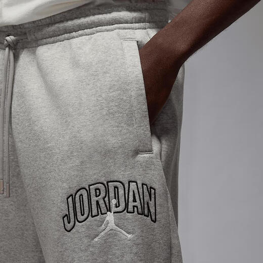 Jordan men's sweatpants are soft and comfortable, loose fit, slit legs, good breathability, gray medium weight, Gray Heather/White, one size fits all | XL