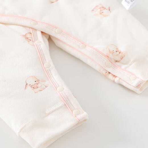 Autumn and winter onesies, newborn clothes, baby onesies, autumn and winter thickened quilted newborn baby butterfly clothes, love bunny 60g quilted butterfly clothes 59cm