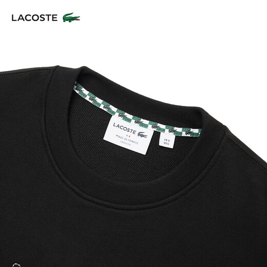 Lacoste French Crocodile Herrenkleidung losen Stil Baumwolle Runde Nackenpullover Sportpullover SH3878 031/Schwarz L 5