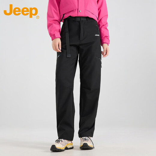 JEEP Jeep three-in-one assault casual pants men's winter velvet warm waterproof ski overalls dark gray XL