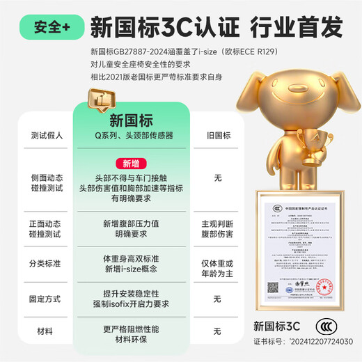 Ledibaby child safety seat 3-12 years old baby universal car booster pad simple seat cushion portable new national standard - Canghaihao Moon Shadow Gray Smart Edition