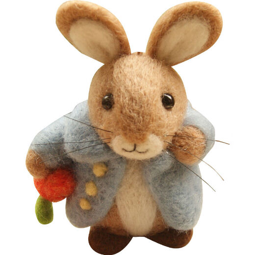 Peter Rabbit wool felt poke fun material package diy mobile phone chain dust plug bunny ornament wooden pile ornament material package