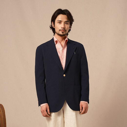 CULTUM breathable seersucker summer Naples half-lined suit suit men's business casual iron-free single-breasted suit apricot two-piece suit 170A /48A