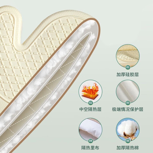 Anti-scalding gloves, heat-insulating, high-temperature resistant, thickened kitchen oven, baking, microwave oven casserole special non-slip silicone gloves, Dream Star Man, single