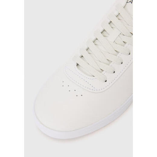 Crocodile (LACOSTE) men's sports sneakers, breathable shoes, light and comfortable for daily wear, easy to clean leather upper white/black 40.5