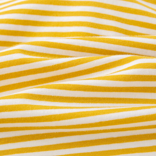 Dudujia College Style Boys T-shirt Spring Clothes Children Skin Friendly Casual Long Sleeve Girls Versatile Spring Shawl Collar Top Yellow Stripes 120