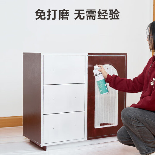 Sanqing water-based wood self-painting furniture renovation paint doors and windows wardrobe wood color-changing paint pure white 650ML