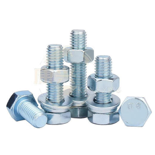 Vinoa 4.8 grade electro-galvanized external hexagonal bolt and nut set GB5782/GB5783 screw and nut combination M6-24 16*120 (18 sets)