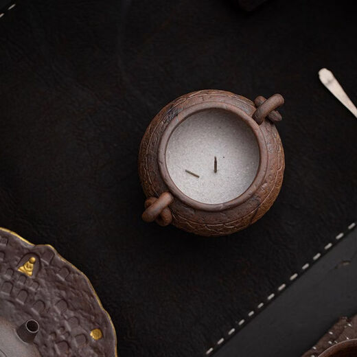 Shantou Lin Village ancient tripod old rock clay ceramic thread incense burner Wabi-sabi wind incense burner ornaments ancient tripod thread stove (including fine sand