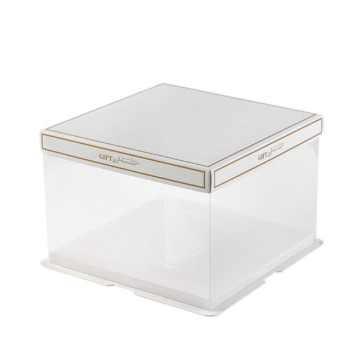 Birthday box transparent 4681012 inch square box packaging box 50 sets factory direct sale gold edge hot stamping LOGO 50 sets 6 inch extra high 22*22*45CM
