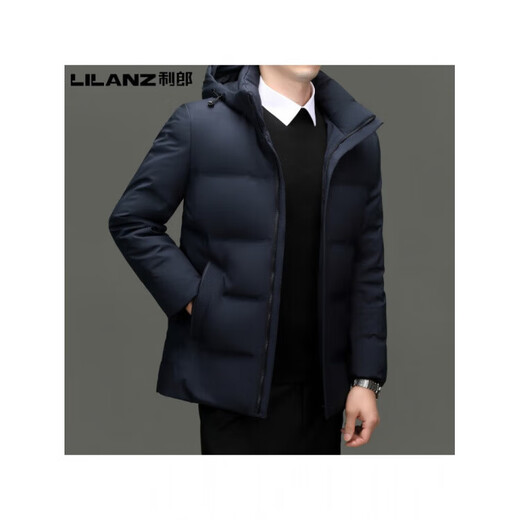LILANZ利郎羽绒服男士新款冬季加厚白鸭绒中年商务休闲短款连帽外套 24063 卡其 14XL (175) (建议120-135斤)