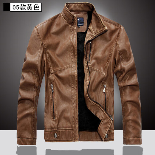 胖东来海宁机车男皮衣男春秋季皮外套男士皮夹克加胖东来同款 01款黑色 L (建议130145斤)